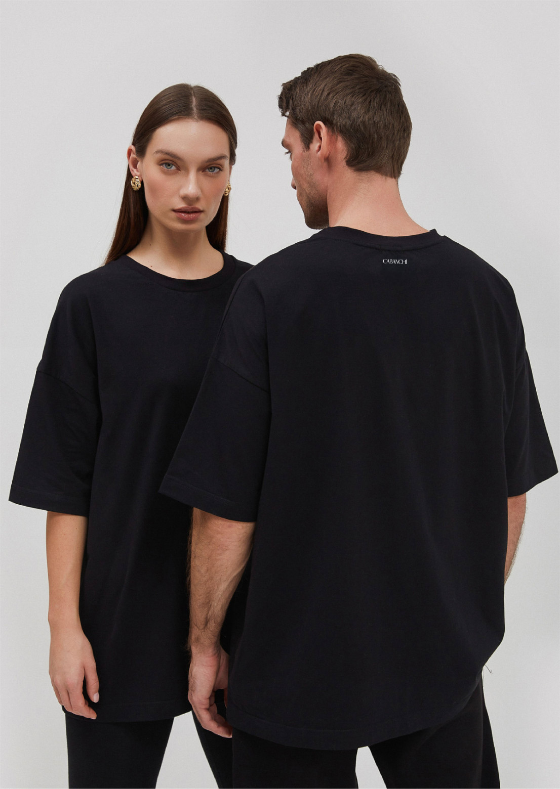 Black color unisex mega oversize T-shirt